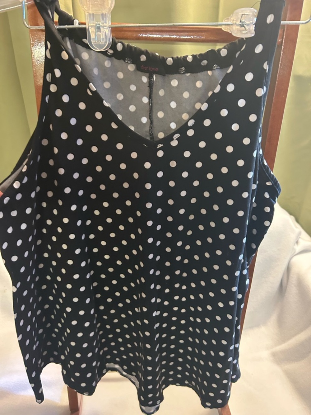 First Love Black Polka Dot Top with White Dots